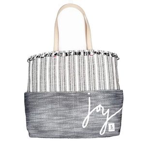 ED Ellen Degeneres Black Stripe Joy Tote Handbag